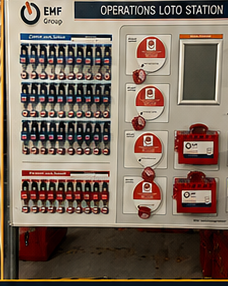 Operations LOTO lockout tagout station by EMF